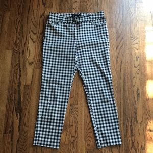 Plaid straight leg pants
